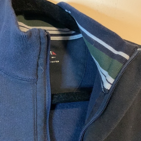 Untuckit Mens Navy Pullover Quarter Zip Cotton Long Sleeve Active Sweatshirt Med - Picture 10 of 12